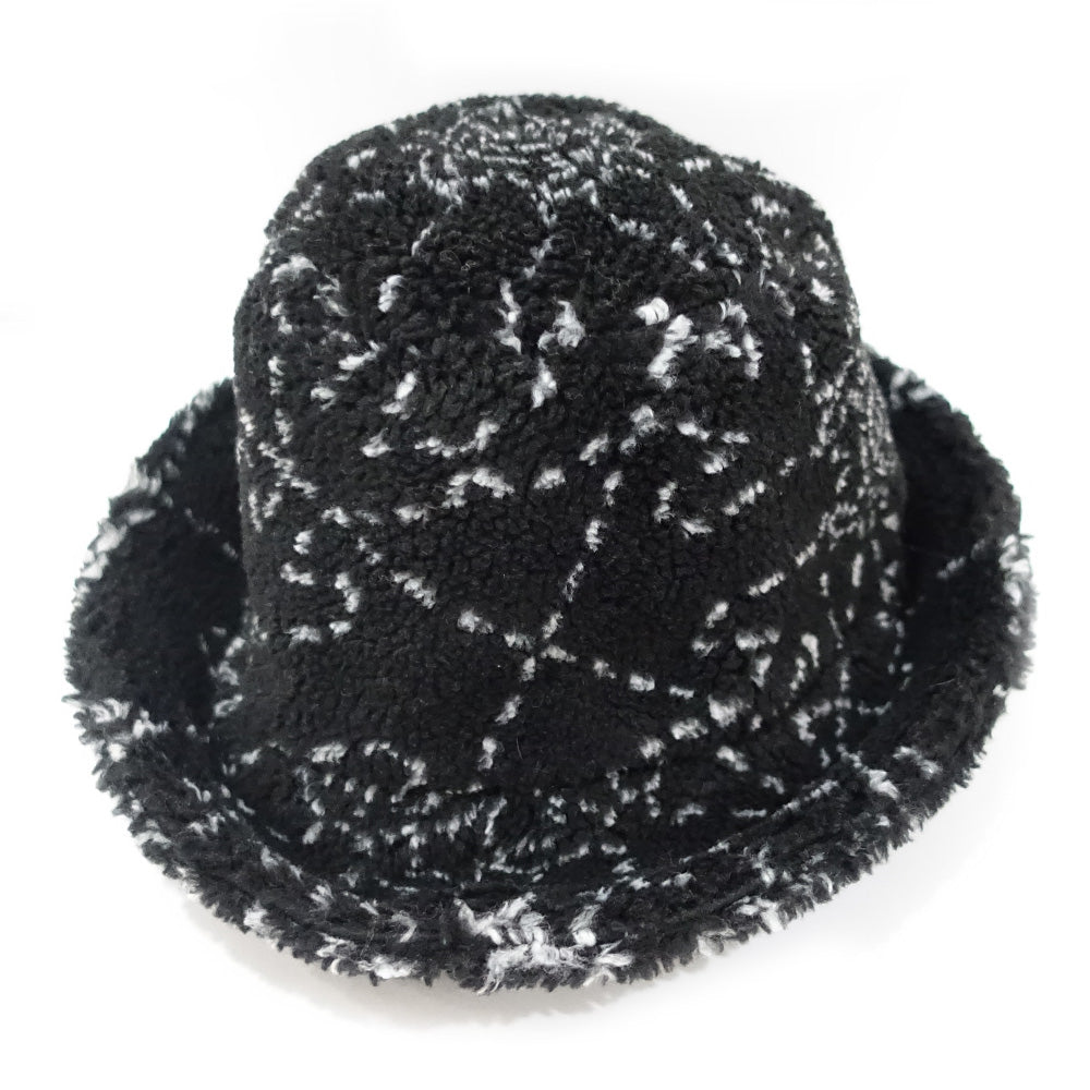 Chanel Bucket Hat AA7847 S Size 21B Fur Boar Black Hat Small