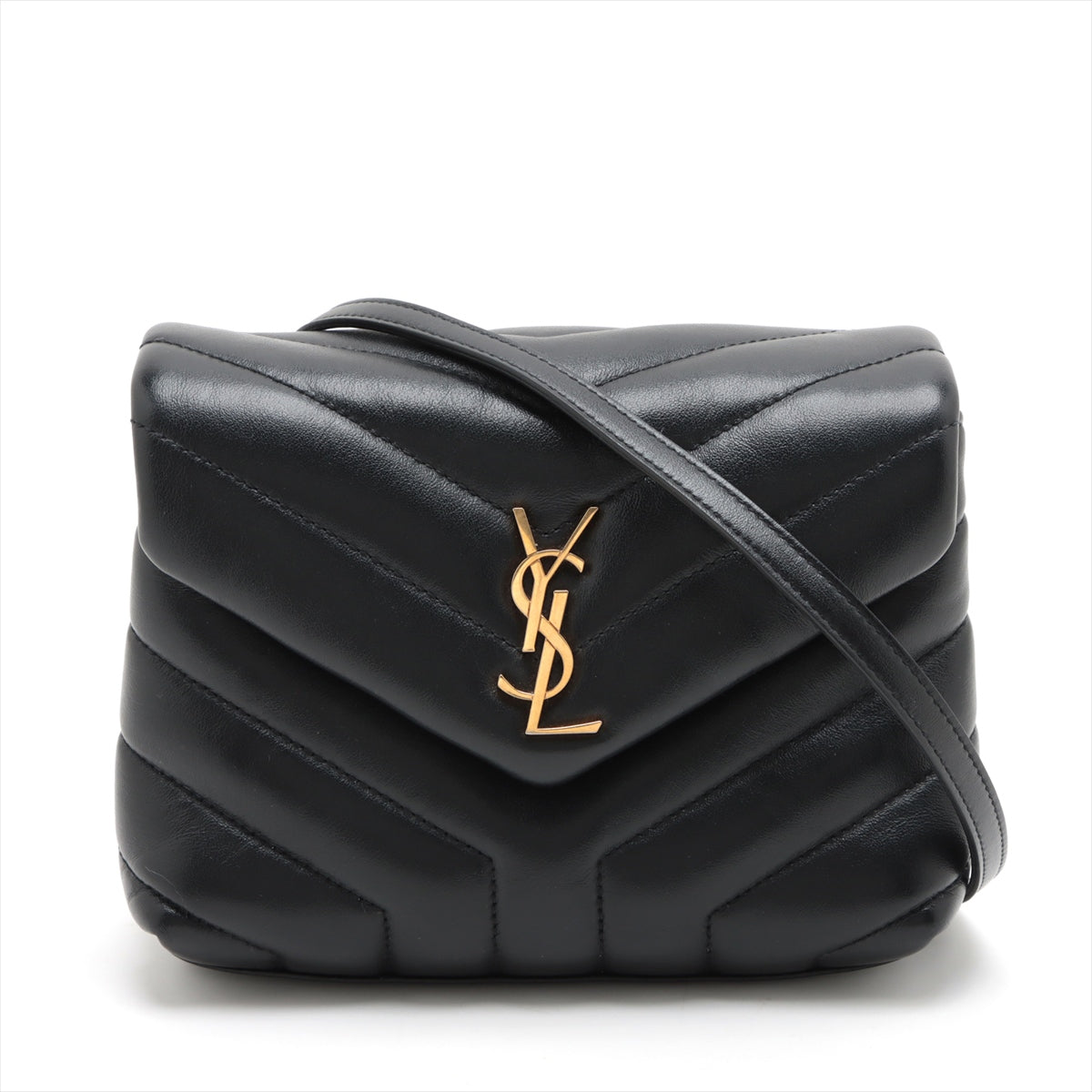 Saint Laurent Rule Leather Shoulder Bag Black 467072 RUB