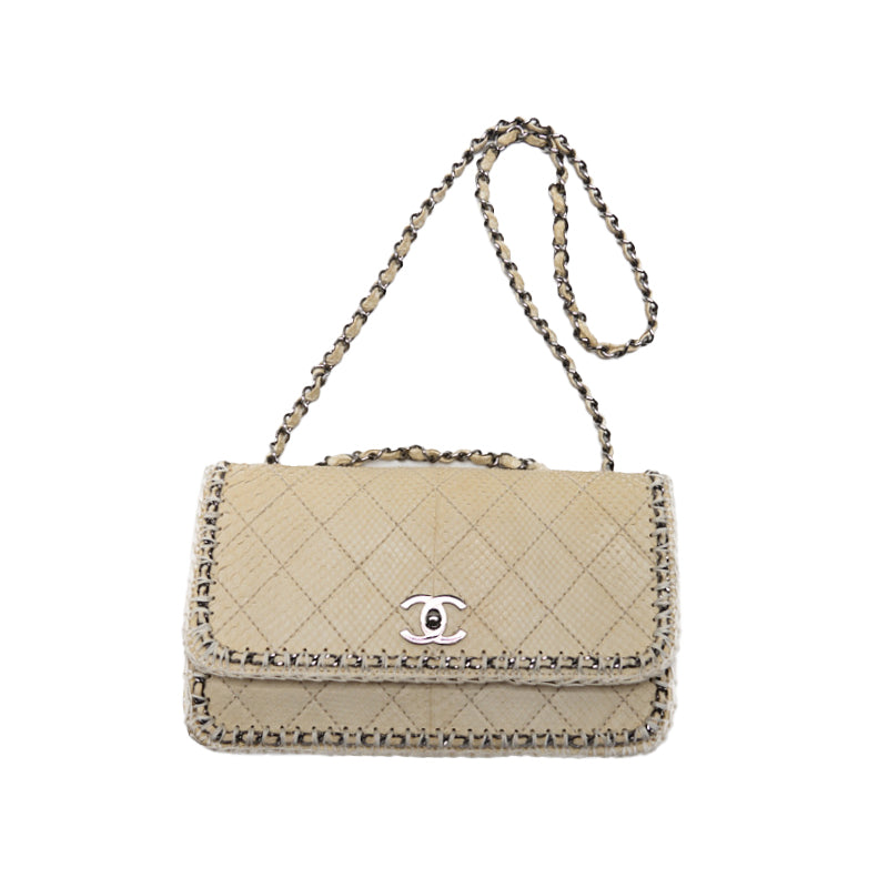 CHANEL 【CHANEL】 Turnrock Chain Shoulder Pearson Leather Ivory (Silver G)  Shoulder Bag Ladies Shoulder Bag 【 Delivery】 Ladies Shoulder Bag Free Delivery Ladies Shoulder Bag Free Delivery Ladies Shoulder