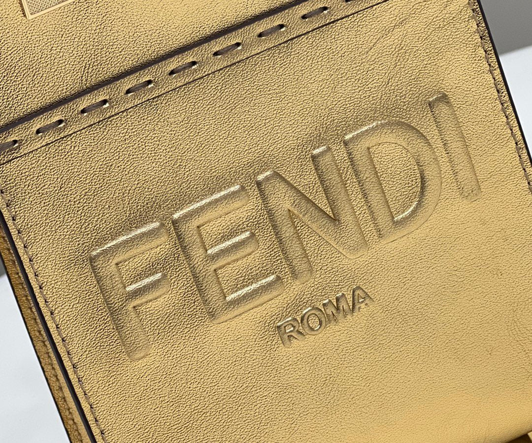 Fendi Mini Sunshine Shopper Gold