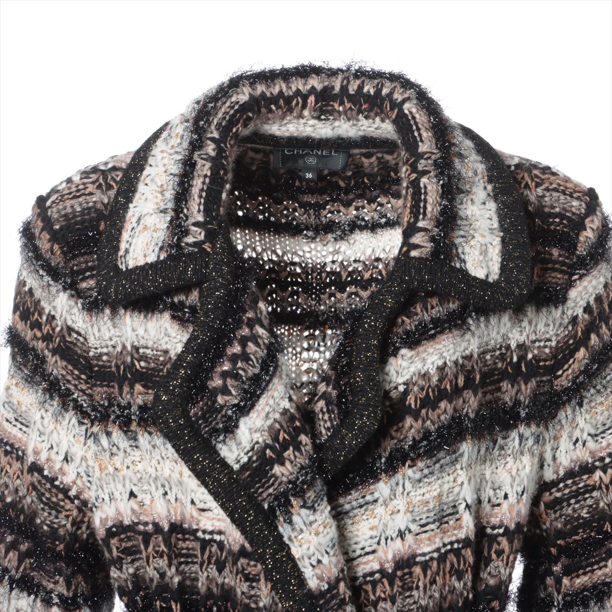 Chanel Coco Wool Gauntcoat 36  Multicolor P62580K48086 Belt to