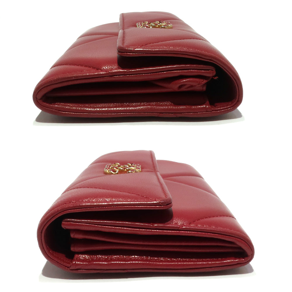 Chanel Matrasse Long Wallet  Wine Red Bordeaux Coco  ly G