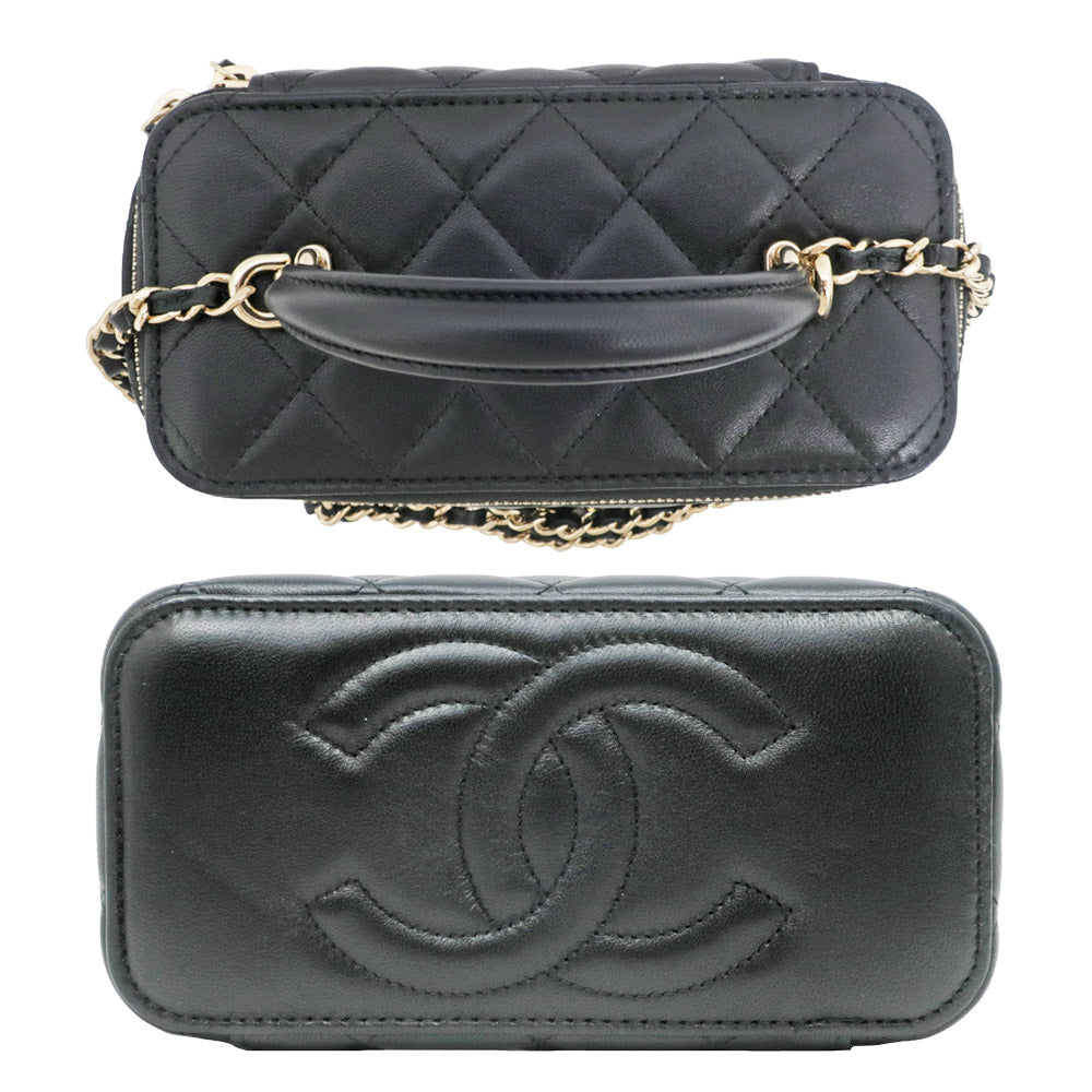 Chanel Vanity Handbag Black  G  AP2199 Women's  Pouch