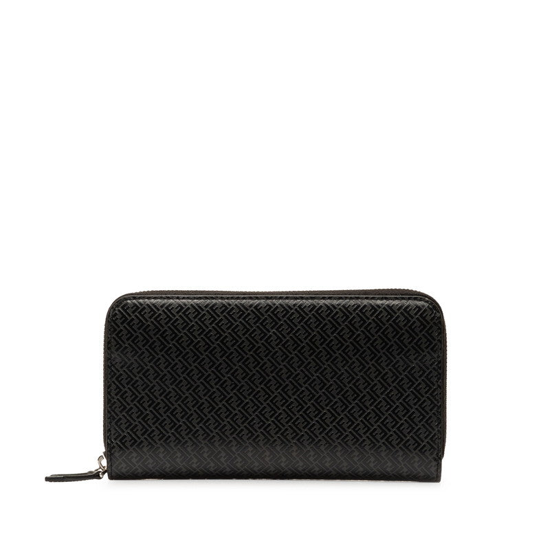 Fendi Microso Round Long Wallet 7M0210 Black Leather  Fendi