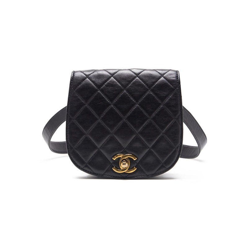 Chanel Matrasse Turn-Lock Waist Bag  Black  S Bag Wester Bag ' Shell Bag Hybrid  Ship Eb Shell Online