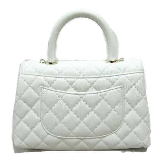 Chanel Coco Handle Matrasse 2w Shoulder Bag 2way Shoulder Bag Caviar S  White A92990