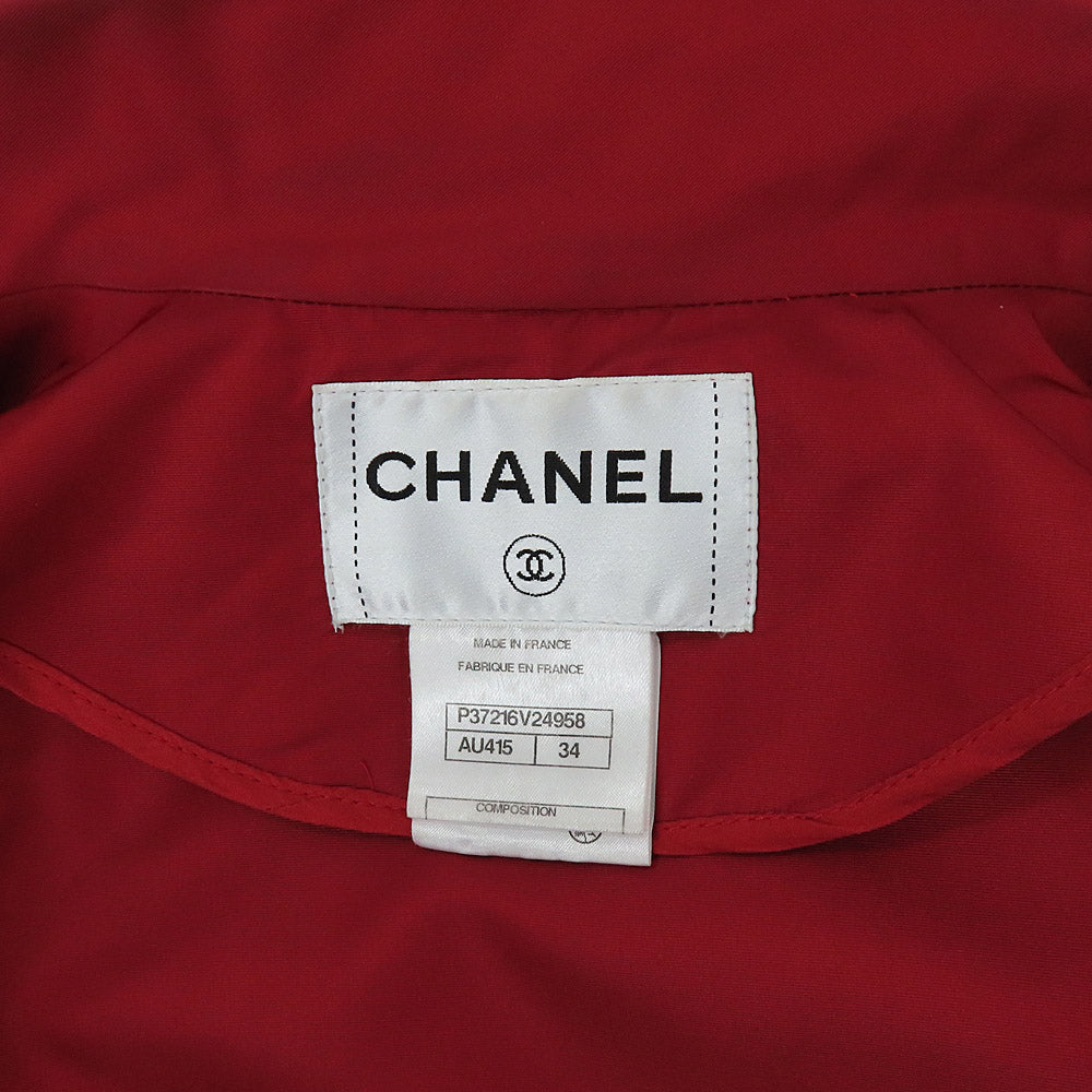 Chanel Trendy Coat  10C P37216V24958 Rouge Silk 34 Apparel  Fashion Ladies