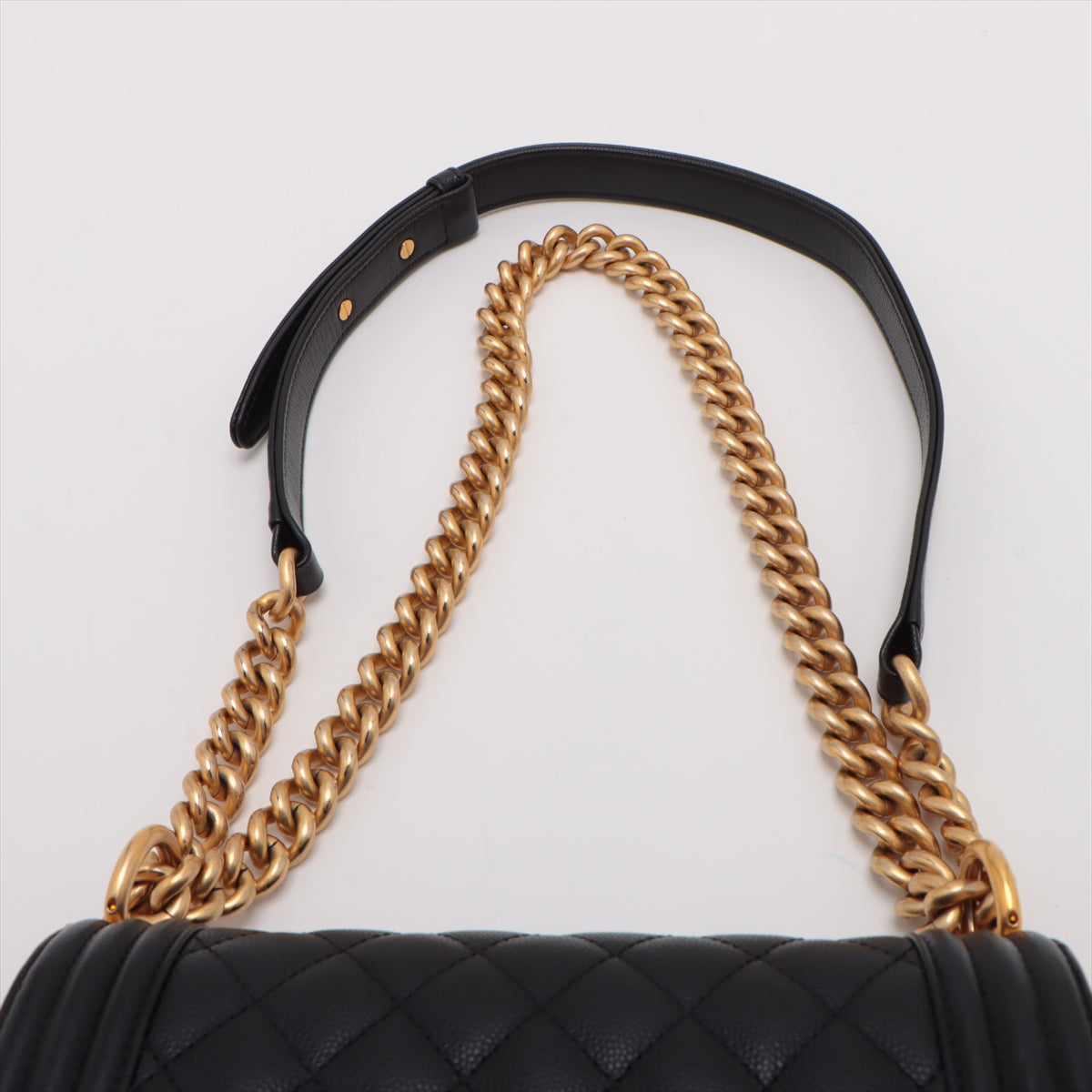 Chanel Boy Chanel 20 Small Caviar S Chain Shoulder Bag Black G  A67085