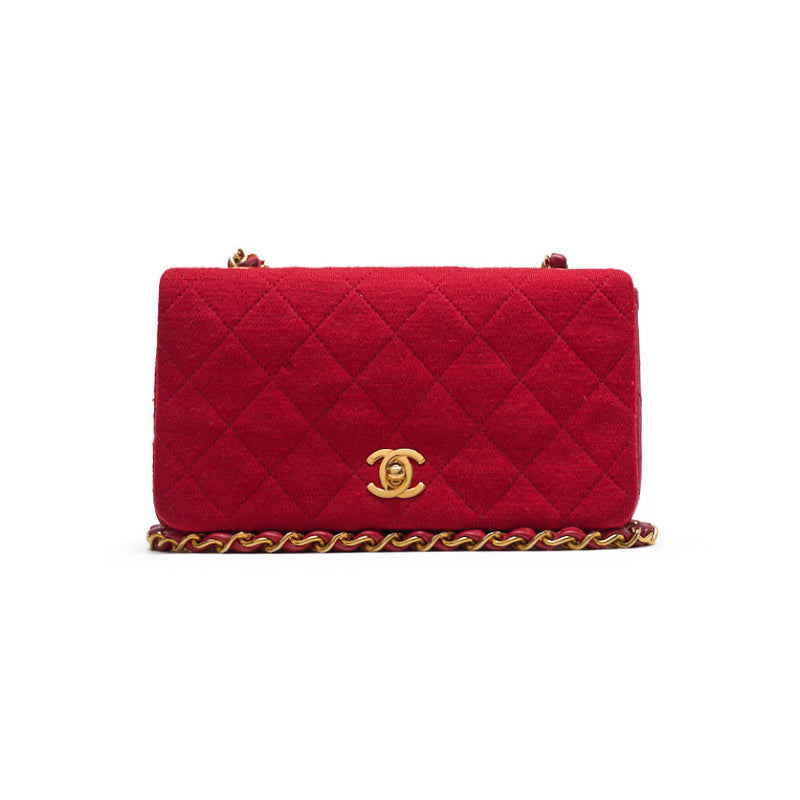 CHANEL 【CHANEL】MINI TRASSE Full Flap Turnlock Chain Shoulder Cotton Red  Shoulder Bag Mini Shoulder Bag  Bag Hybrid 【 Ship】【SS】Official Online