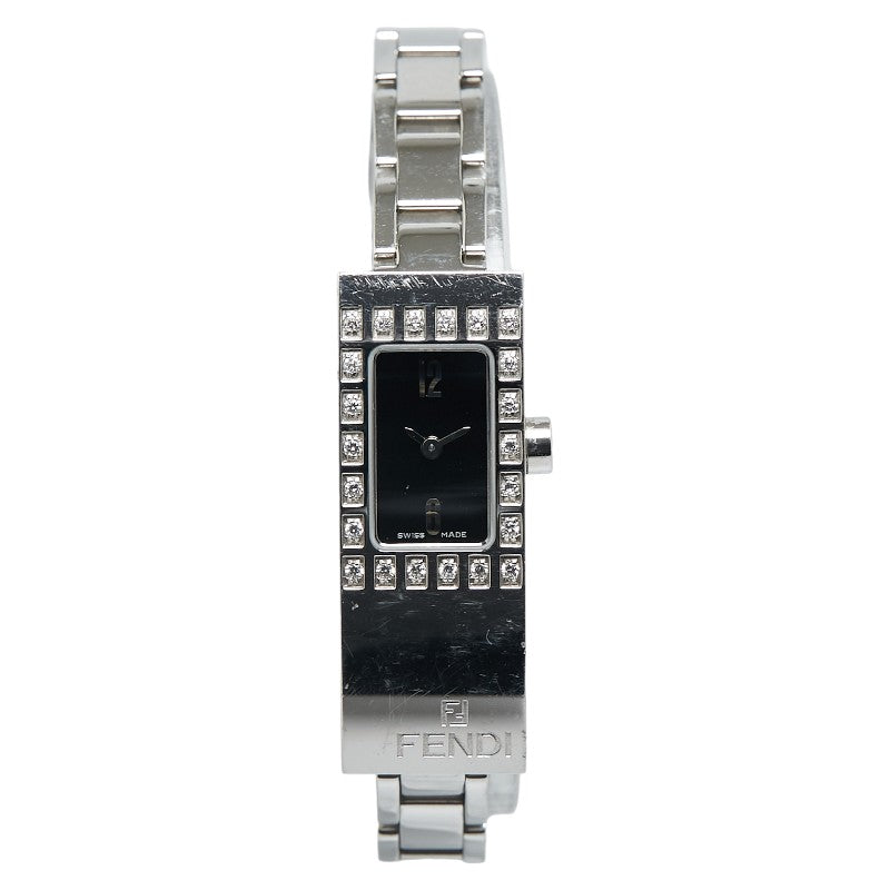 Fendi Diamond-Bezel  3300L Quartz Black Dial  Steel  Fendi