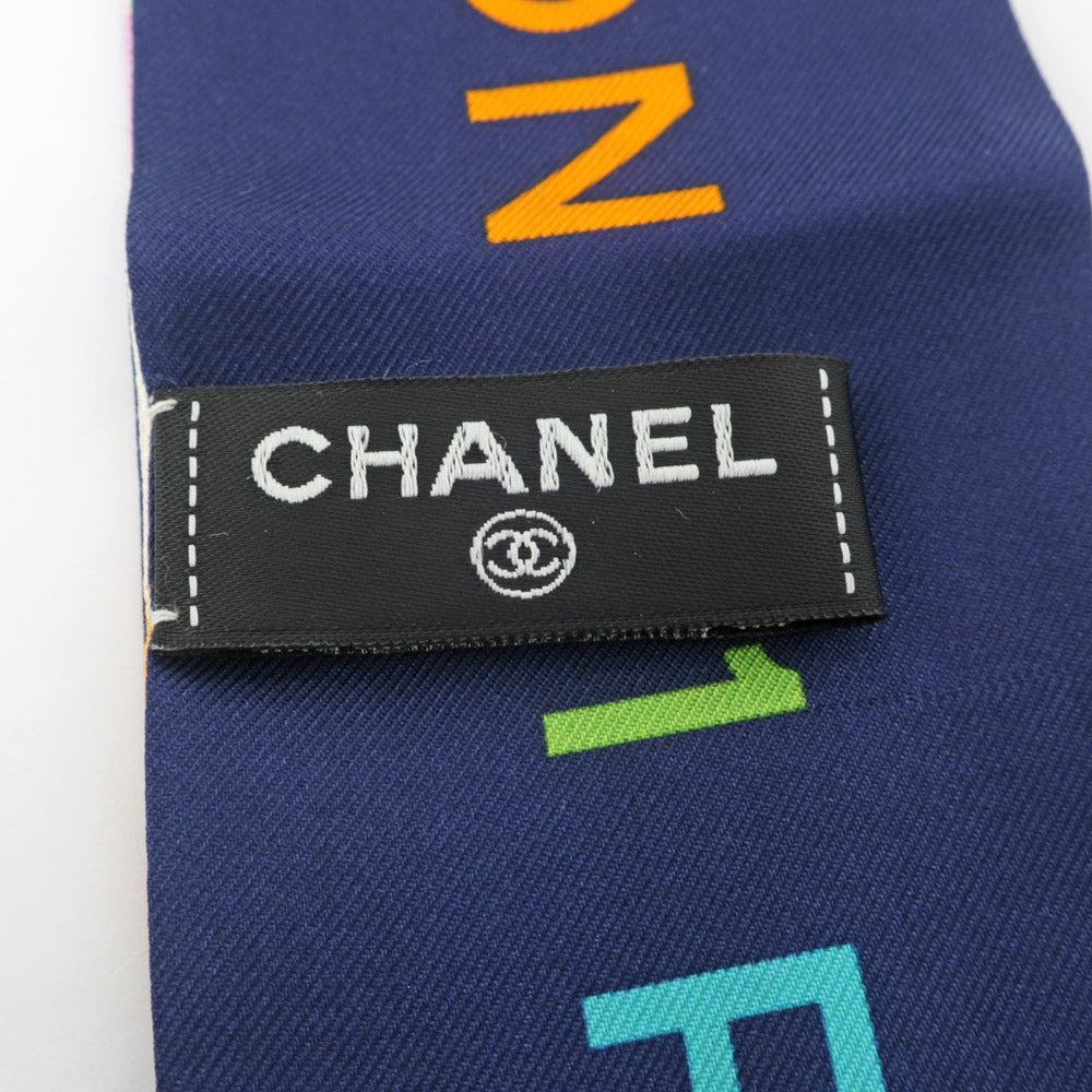 Chanel Hair Band White White Multicolor CC Shape Silk 100% Small Other 【New】【Until Used】