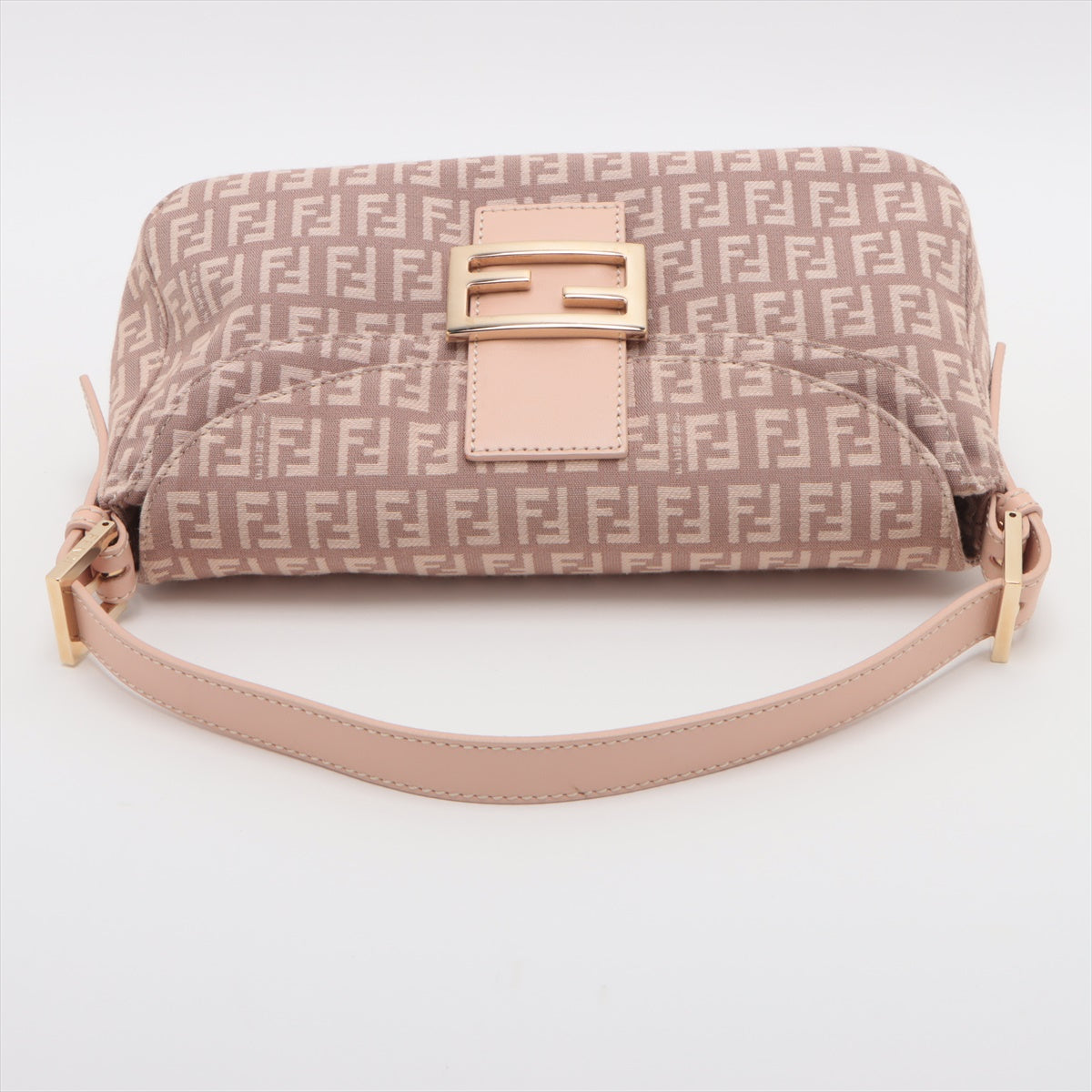 Fendi Zucca Mamma Bucket Canvas  Leather Shoulder Bag Pink 8BR003