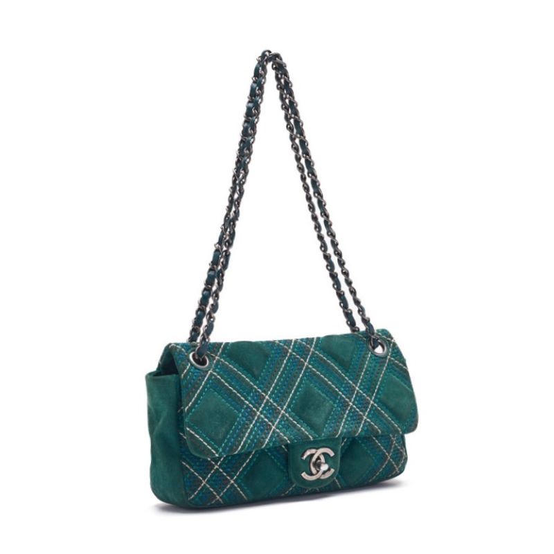 CHANEL CHANEL Wild Stitch Chain Shoulder Swede Green (Silver G ) Shoulder Bag Mini Shoulder Bag  Bag Hybrid 【 Ship】 Netherlands Online