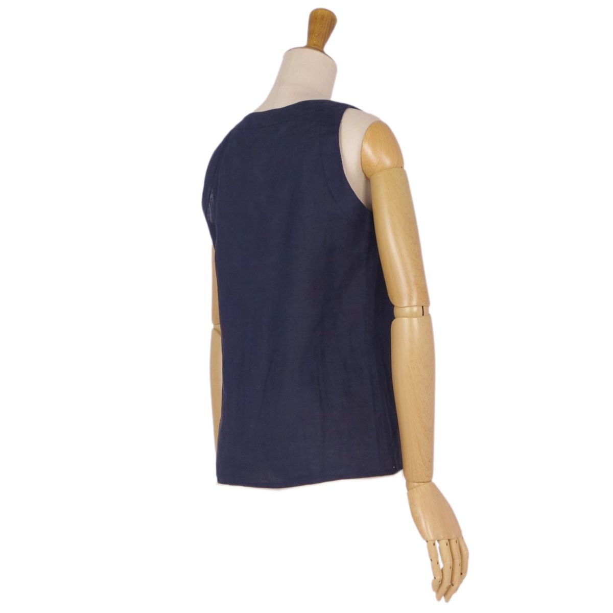 Vint Chanel T-shirt Chanel T-shirt  Sleeve Linen Landless Tops  36 (S equivalent) Navy  Navy