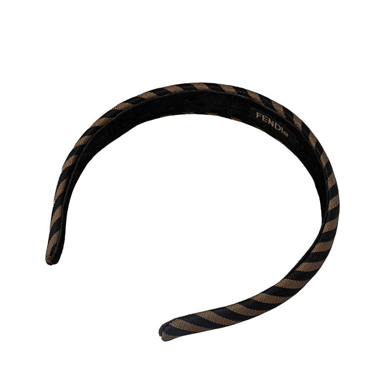 Fendi Pekan Hairband Katyusha Brown Black Canvas  Fendi