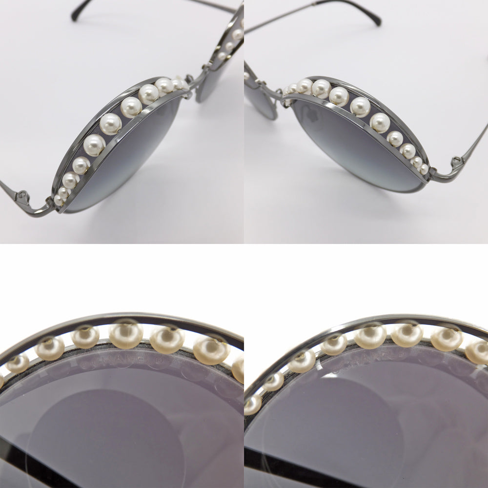 Chanel Sun Sunglasses  Pearl Ivory 4234  Size 53  20 140 Black Metal Coco Glasses Small  Glasses Other