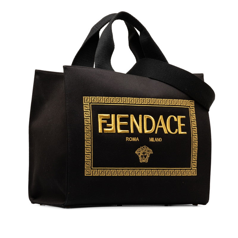 Fendi  Versace Fendace La Medusa Torta Bag 2WAY 8BH395 Black Canvas  Fendi