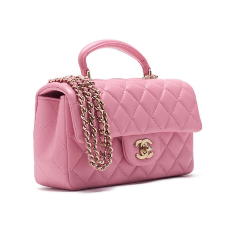 CHANEL Mini Matrasse Coco Handle 2WAY Handbag Pink