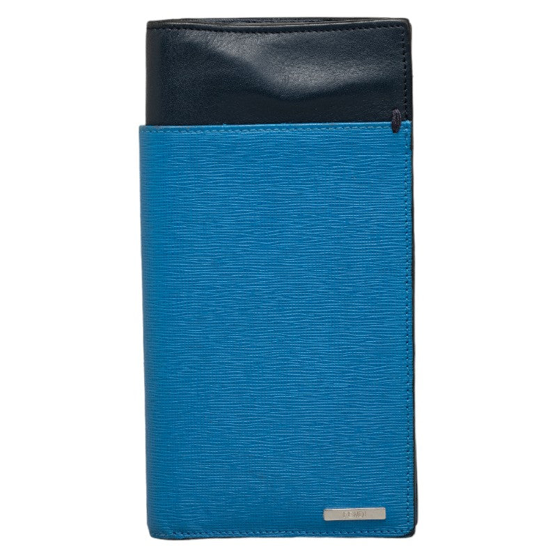 Fendi Long Wallet Long Wallet Blue Black Leather Ladies Fendi