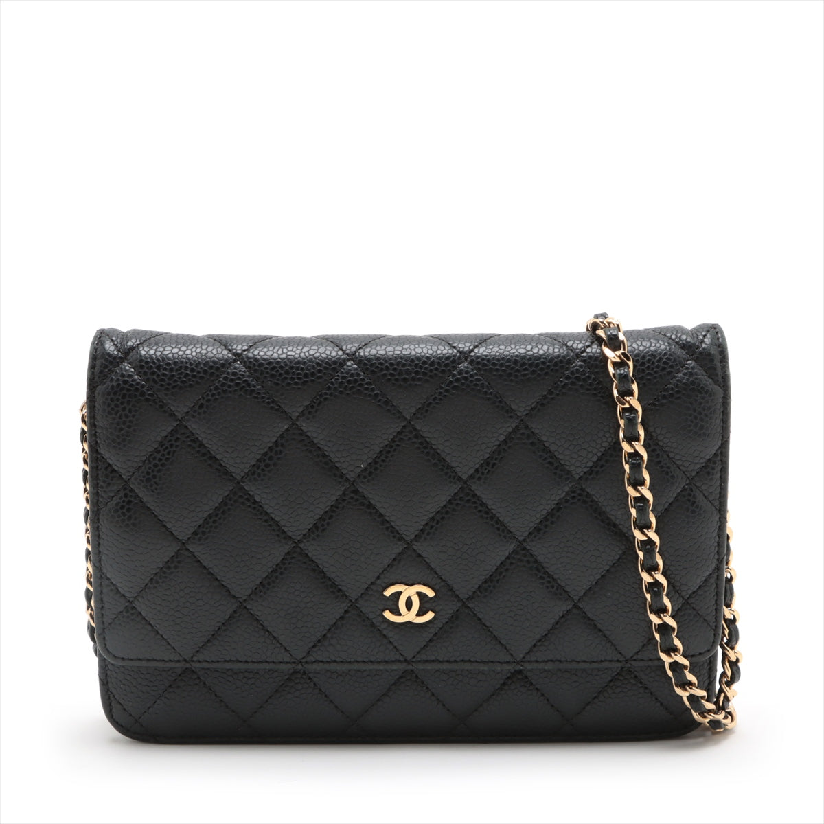 Chanel Matrasse Caviar S Chain Wallet Black G  19th