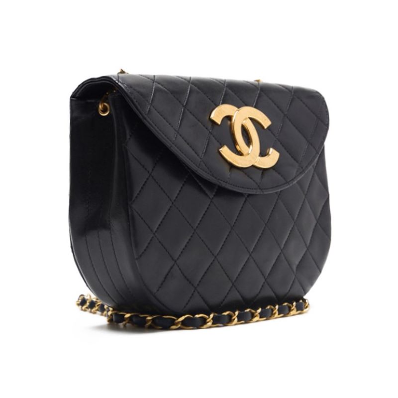 CHANEL DECACOCO ROUND FLAPP PUSH LOCK CHAIN SHOULDER Lambskinkin BLACK (GOLDEN GOLD) SHOULDER BAG MINICULAR SHOULDER BAG LADY SHOULDER BAG LADY HYBRAND ONLINE