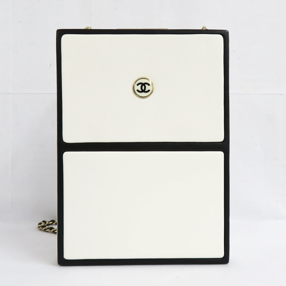 Chanel Chain Shoulder Bag .5  Box White Black  G  GD Gold Tools 31st White Black Perfume Box Mini-Bags