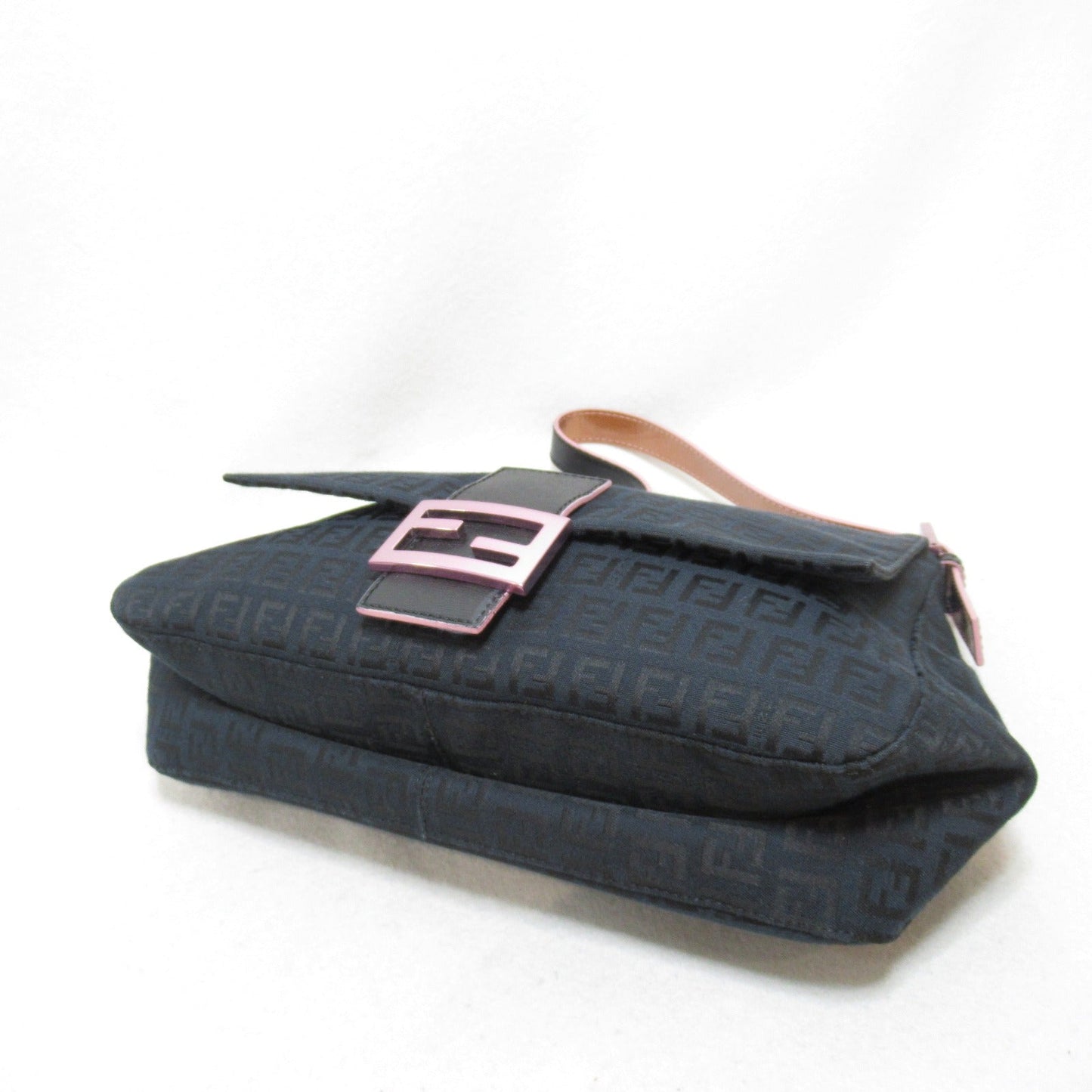 Fendi Fendi Zucchini Nonerman Bucket Shoulder Bag Linen  Black/Pink Linen