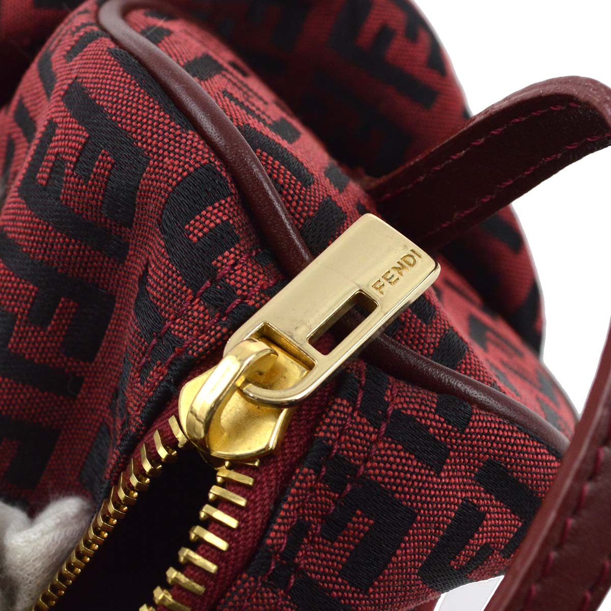 Fendi Red Zucchino Mini Handbag