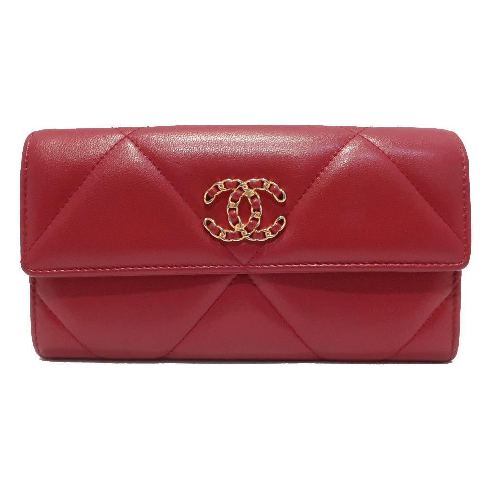 Chanel Matrasse Long Wallet  Wine Red Bordeaux Coco  ly G