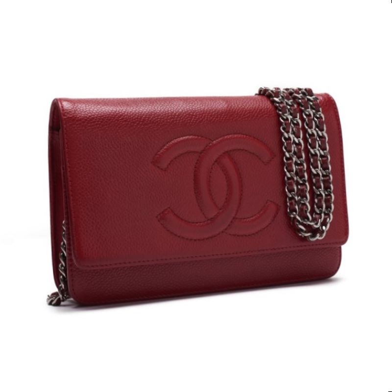 Chanel Coco Chain Wallet Caviar S Red (Silver G )  Wallet  French  Delivery] Acoustic Online