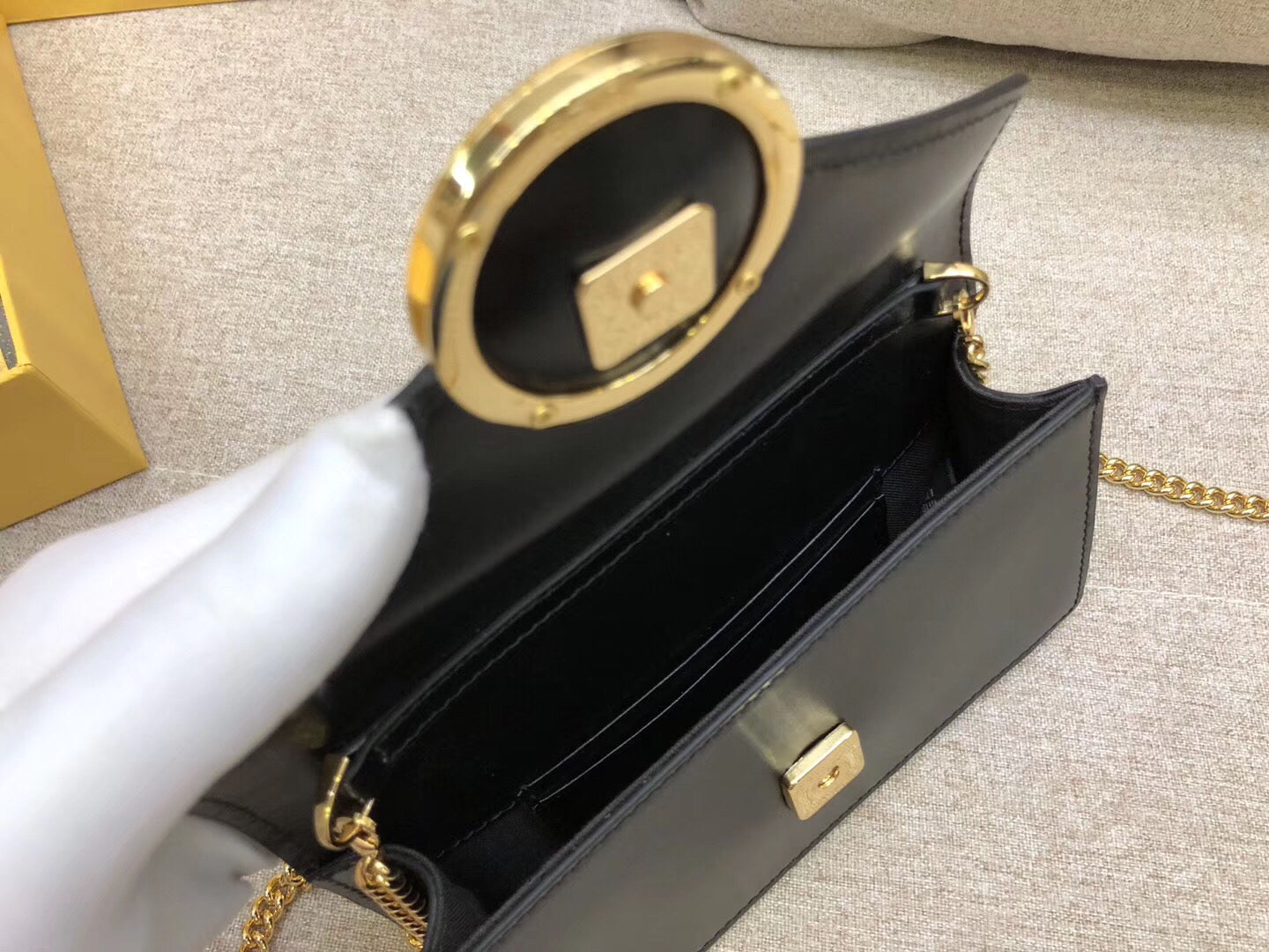 Fendi Kan I F Belt Bag In Black Calfskin