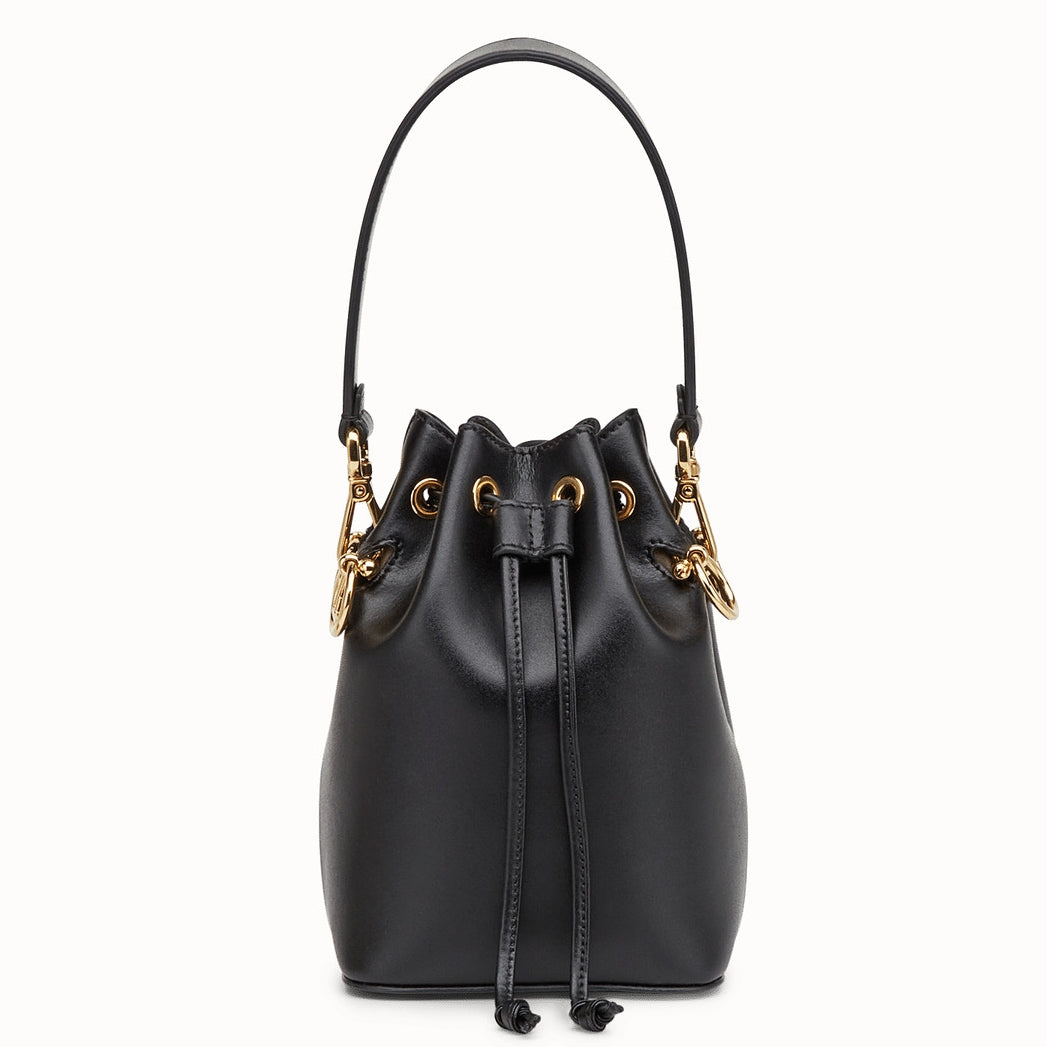 Fendi Mon Tresor Mini Bucket Bag In Black Calfskin