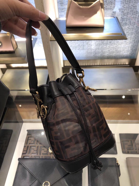 Fendi Mon Tresor Mini Bucket Bag In Tech Mesh