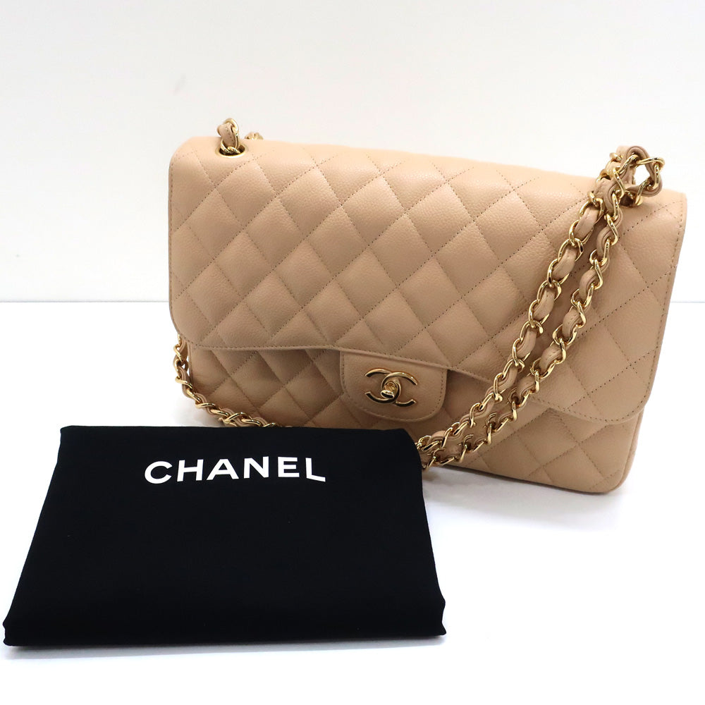 CHANEL CHANEL Deca Caviar S Beige Double Flap Chain Bag G  Coco Shoulder  Fashion s Beautiful s