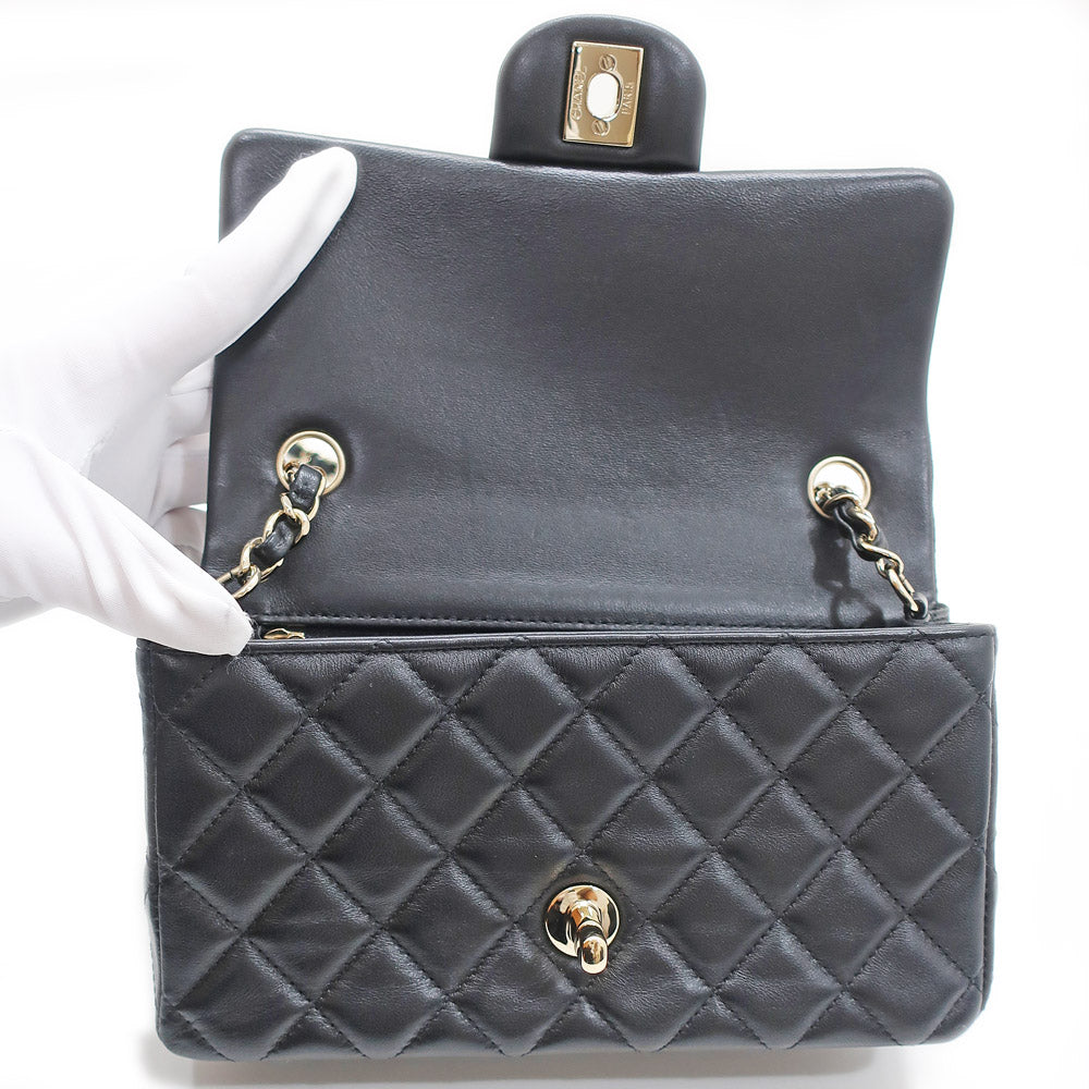 CHANEL Mini Flap Bag 20  Black G  GD Chain Shoulderbag Coco Black