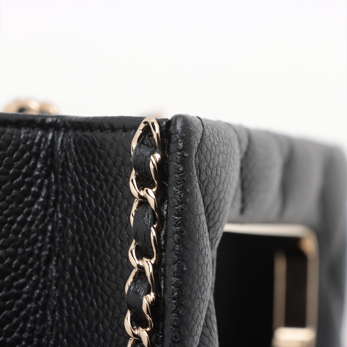 Chanel Caviar S Chain Shoulder Bag Black G  AS3314