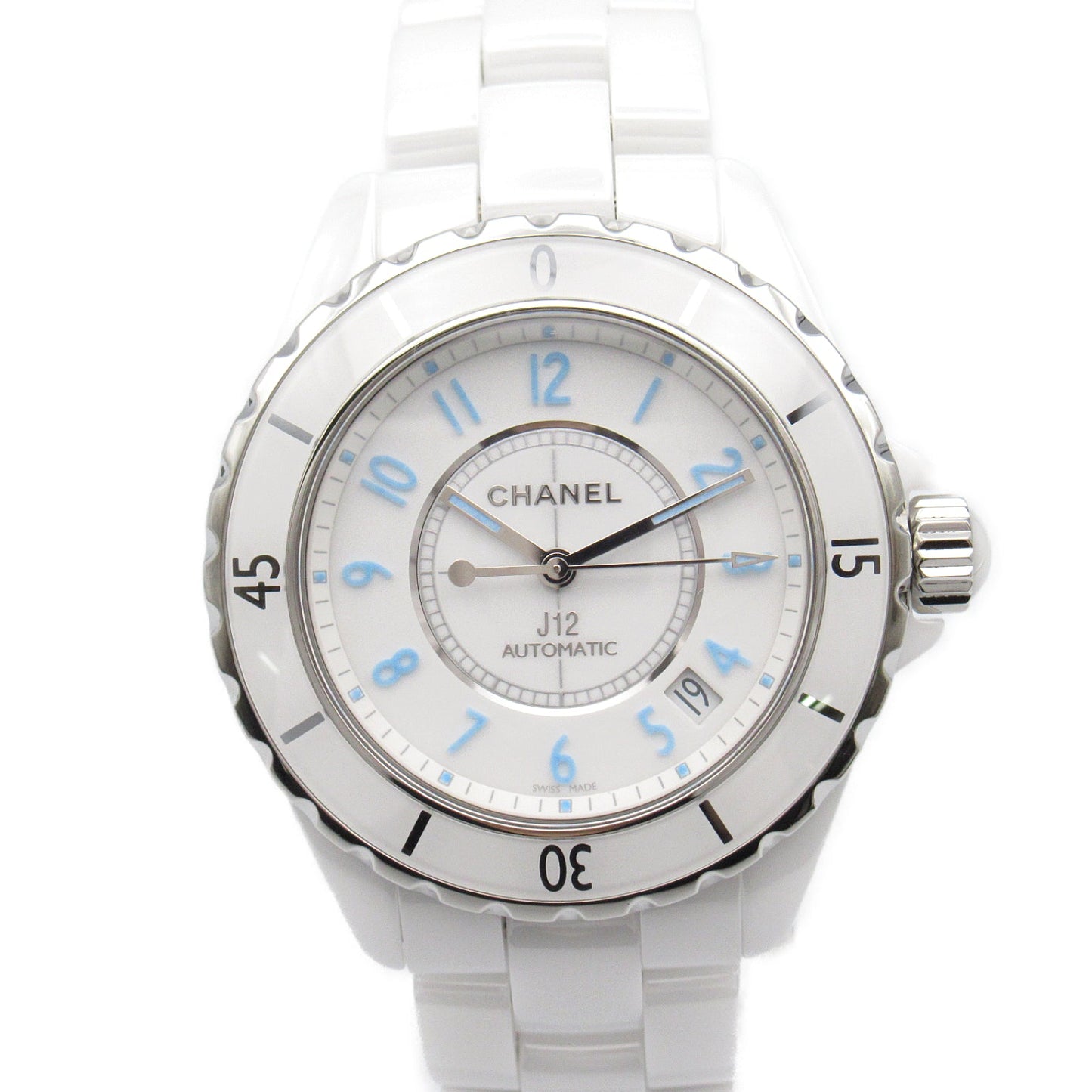 Chanel J12 Blue Light Watch Ceramic  White H3827