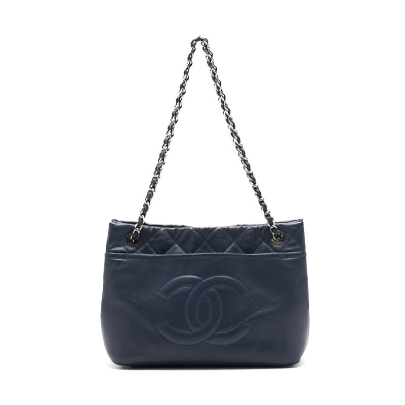 Chanel Matrasse Coco Chain Sder St Caviar S Navy (Silver G ) Tote Bag  Tote Bag Ladies Tooth Bag Hybrid 【 Delivery】 es s Online