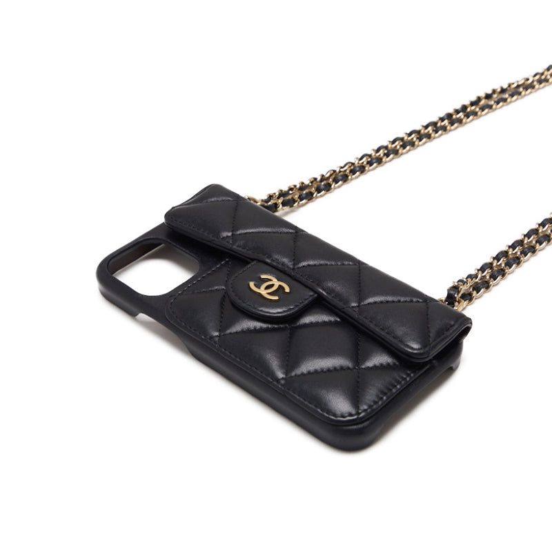 Chanel Matrasse Smartphone Case (iPhone 13pro) Chain Sder  Black  Shoulder Bag  Shellder Bag Ladies Bag Hybrid 【 Ship】 Ladies Online