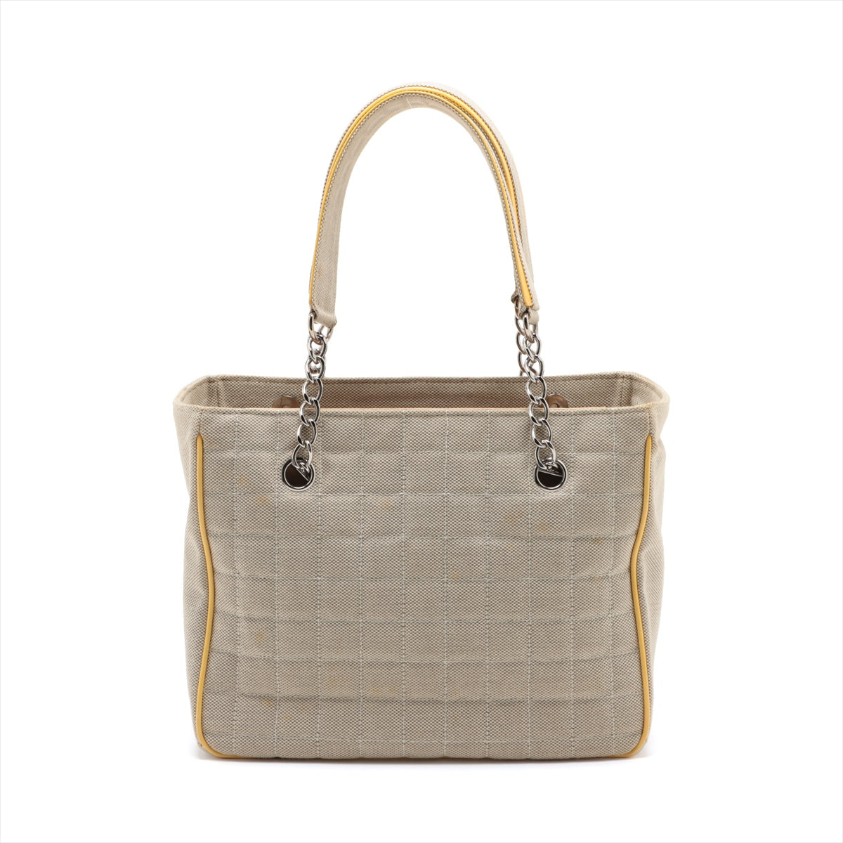 Chanel None. 5 Canvas Tote Top Bag Camelia Yellow Silver G