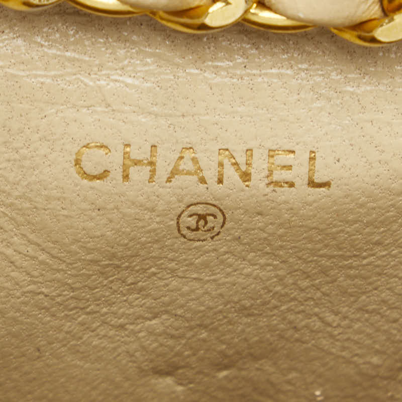 Chanel Mini Matrasse Coco Shoulder Bag Mini Pochette Beige G Leather  CHANEL