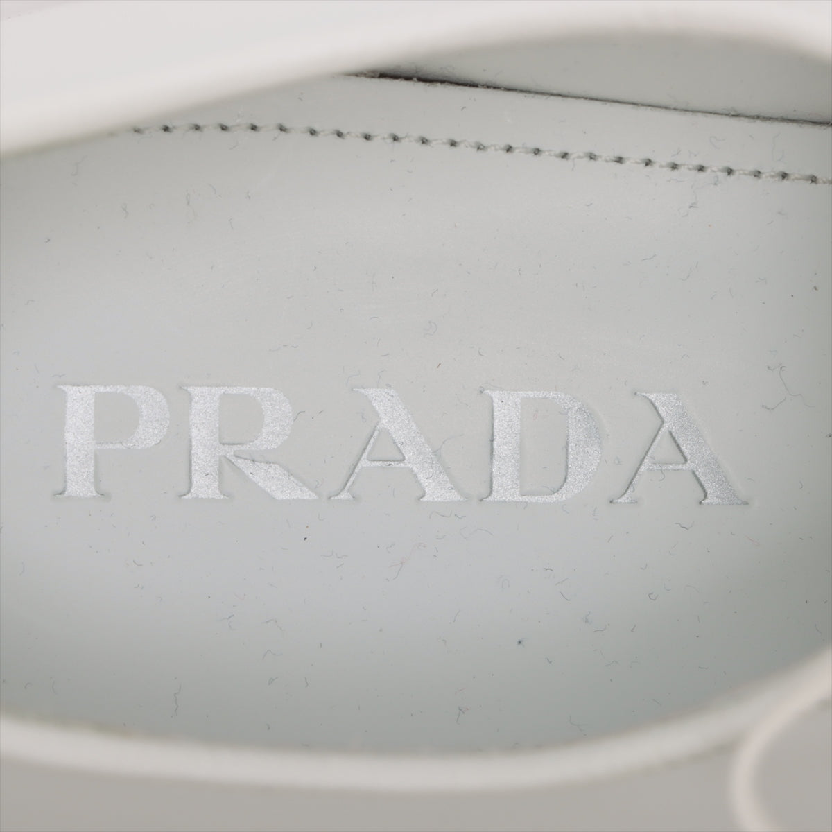 Prada 5 1/2  Leather Shoes White 2EG394 Logo