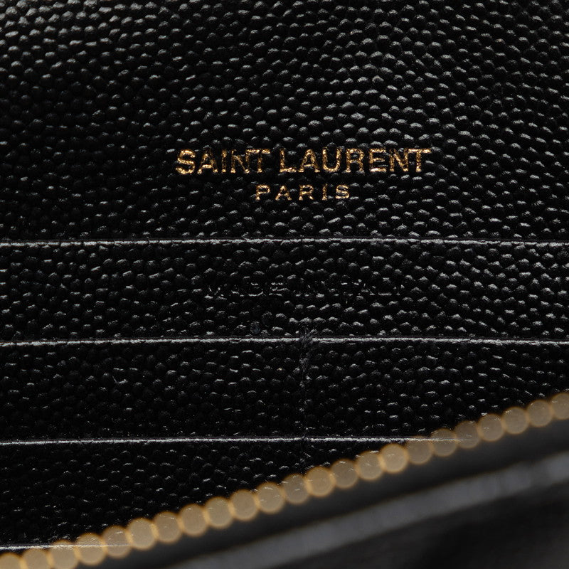 Saint Laurent Cassandra Envelope in Calf Leather Black 393953