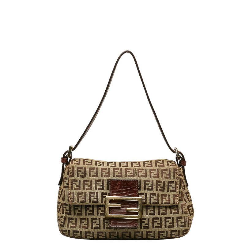 FENDI FENDI  8BR180 Shoulder Bag Canvas/Leather Beige Brown