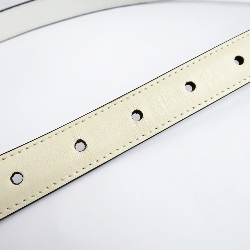 FI FENDI FF Belt 8C0648A Leather Ivory White G  GD Gold Tools 70 Small