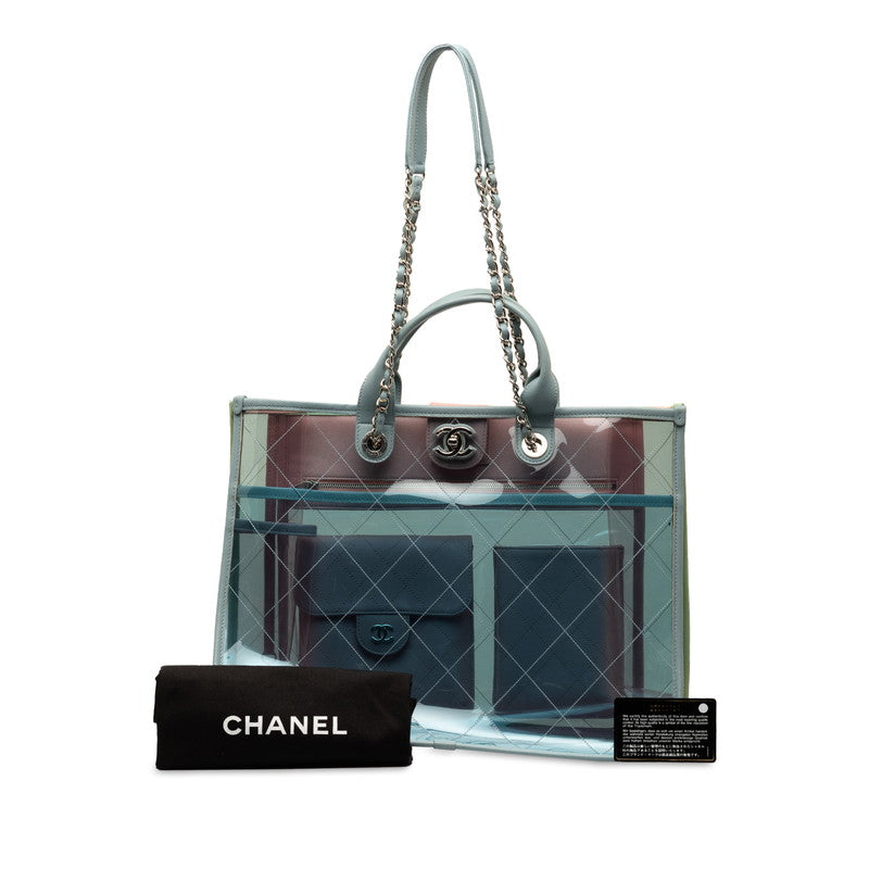 Chanel Matrasse  Bag Pastel  Bag A57411 Blue Green Multicolor Vinyl Leather  Chanel