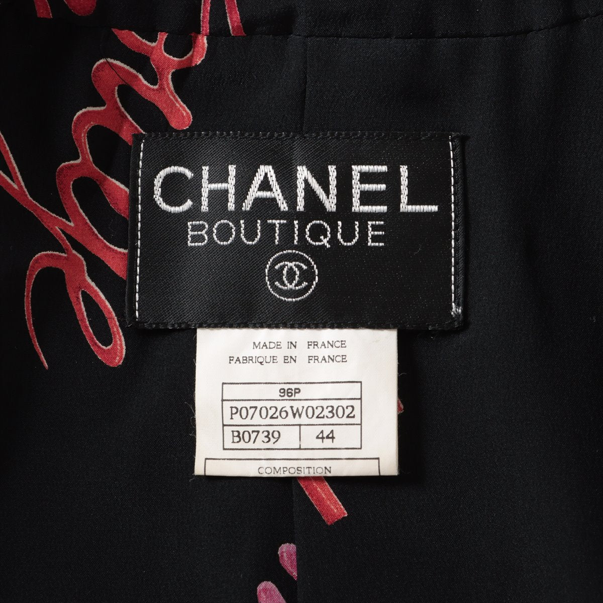 Chanel Coco Button 96P Wool  44  Black P07026W02302