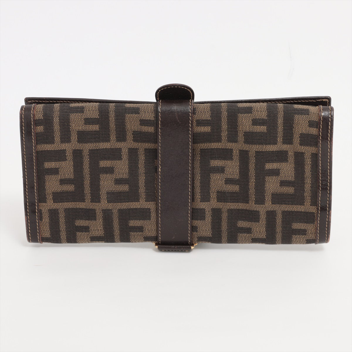 Fendi canvas x leather wallet Brown