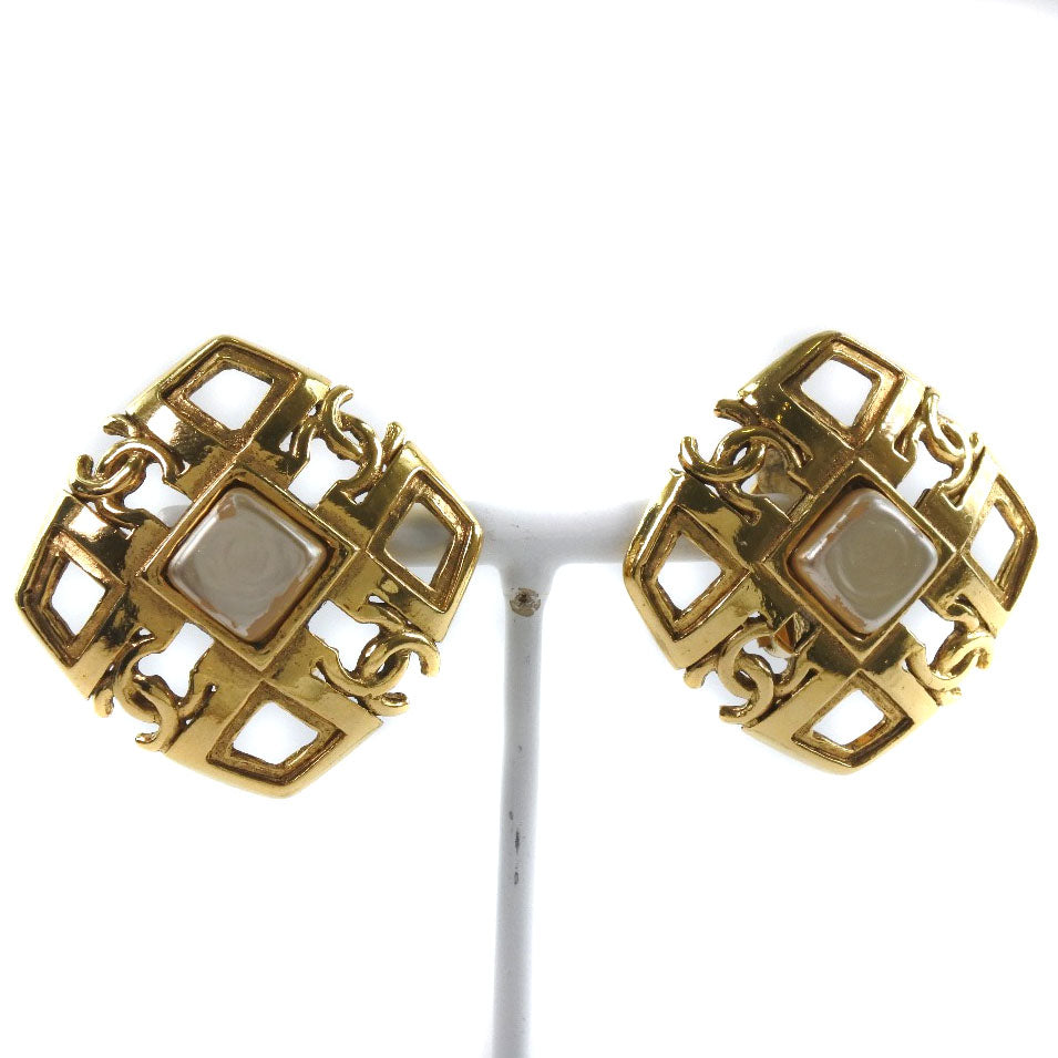 Chanel Chanel Coco Mark Earring Vintage G  French made 1988 Gold 23  23g COCO Mark