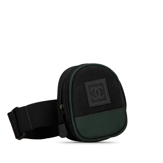 Chanel Sports Line Coco Arm Pouch Mini  Green Black Canvas  Chanel